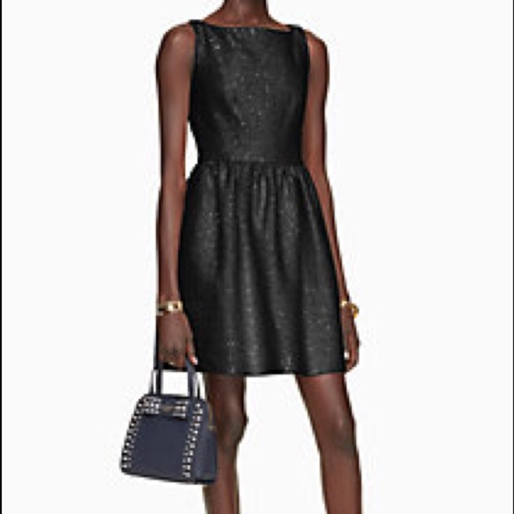 Kate spade black tweed sparkle dress 12 new w tags